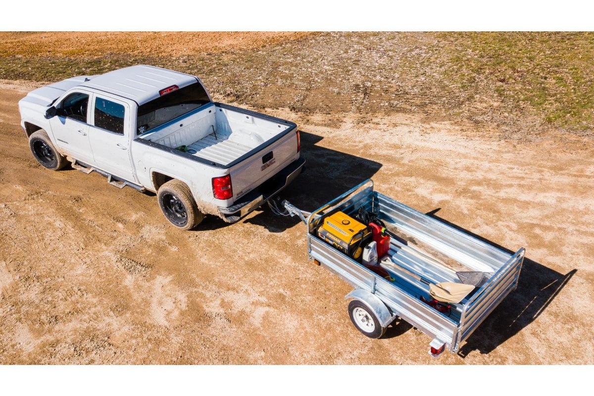 DK2 MMT5X7G 4.5x7.5 Ft Hot-Dipped Galvanized Dump Utility Trailer | 1,637 LB Payload, Extends to 11.3 Ft, DOT LED - Log Bear Works