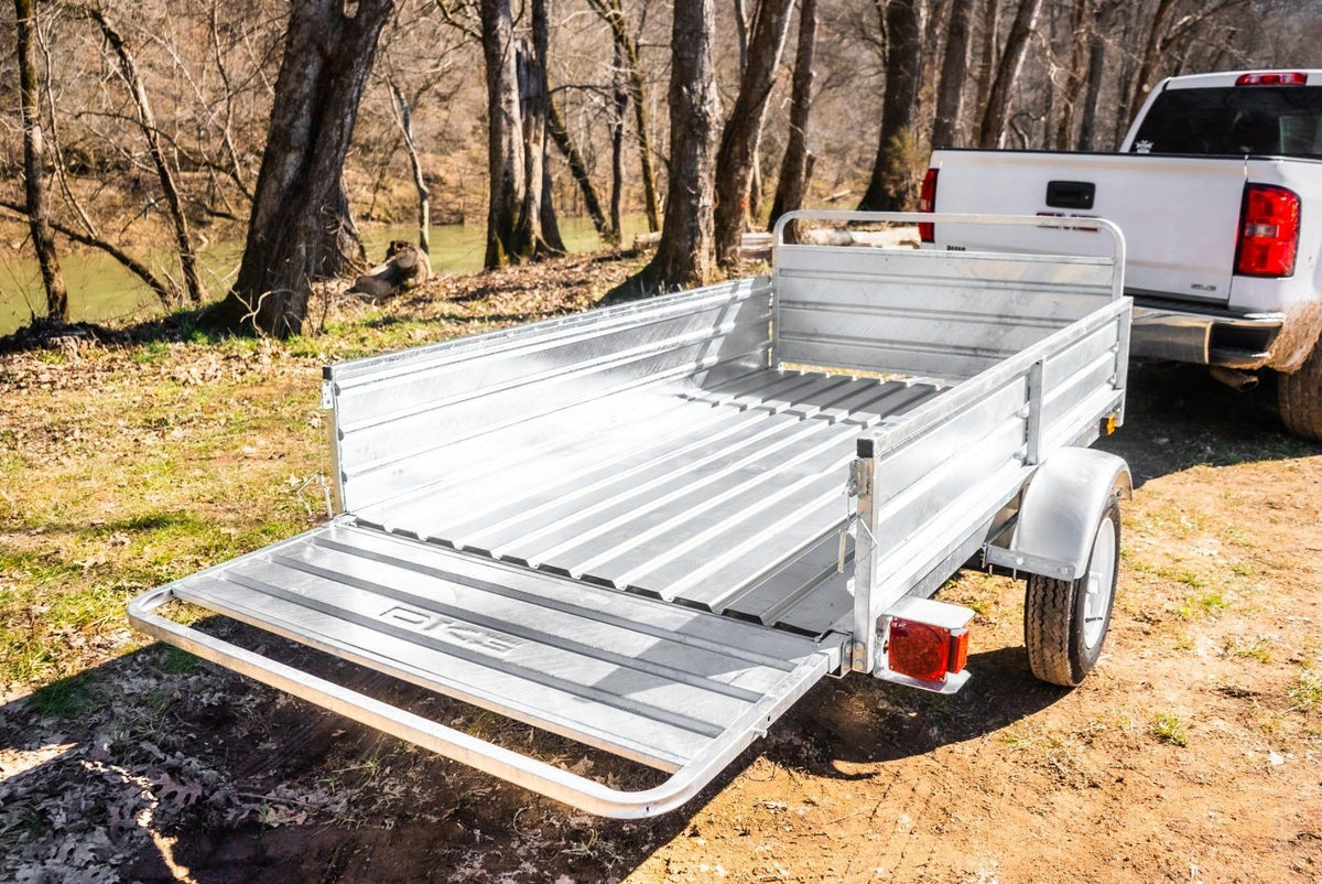 DK2 MMT5X7G 4.5x7.5 Ft Hot-Dipped Galvanized Dump Utility Trailer | 1,637 LB Payload, Extends to 11.3 Ft, DOT LED - Log Bear Works