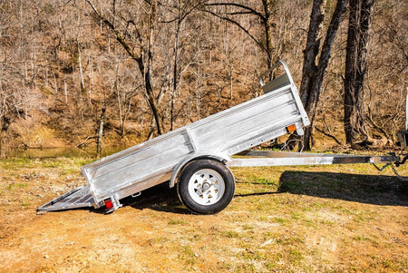DK2 MMT5X7G 4.5x7.5 Ft Hot-Dipped Galvanized Dump Utility Trailer | 1,637 LB Payload, Extends to 11.3 Ft, DOT LED - Log Bear Works