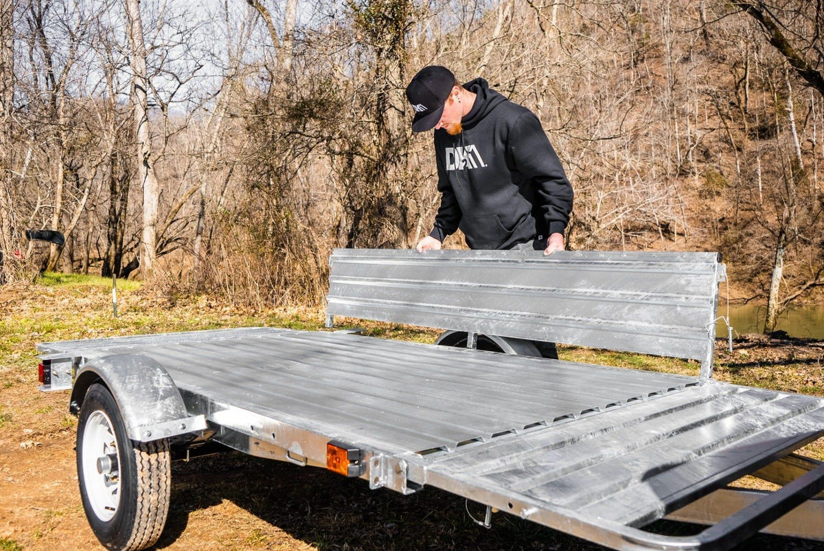 DK2 MMT5X7G 4.5x7.5 Ft Hot-Dipped Galvanized Dump Utility Trailer | 1,637 LB Payload, Extends to 11.3 Ft, DOT LED - Log Bear Works