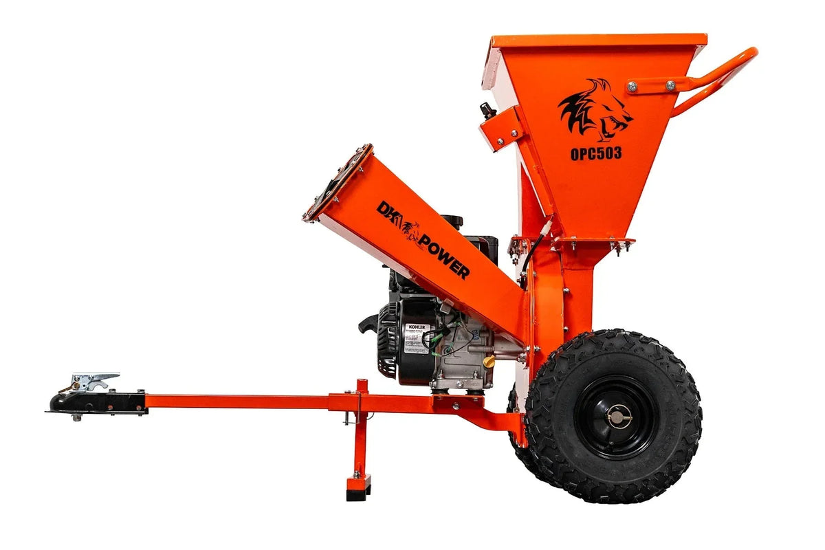DK2 OPC503 3-Inch Towable Wood Chipper Shredder | 7HP Kohler Engine, Double Edge Blades & Hammer Shredders, EPA & CARB Certified - Log Bear Works
