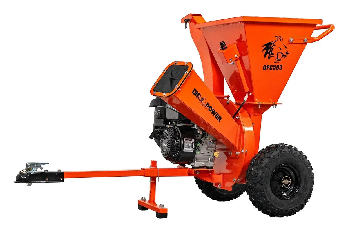DK2 OPC503 3-Inch Towable Wood Chipper Shredder | 7HP Kohler Engine, Double Edge Blades & Hammer Shredders, EPA & CARB Certified - Log Bear Works