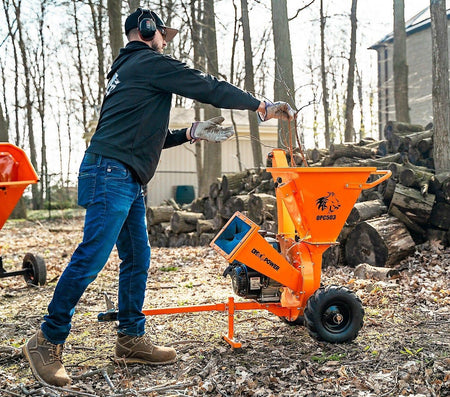 DK2 OPC503 3-Inch Towable Wood Chipper Shredder | 7HP Kohler Engine, Double Edge Blades & Hammer Shredders, EPA & CARB Certified - Log Bear Works