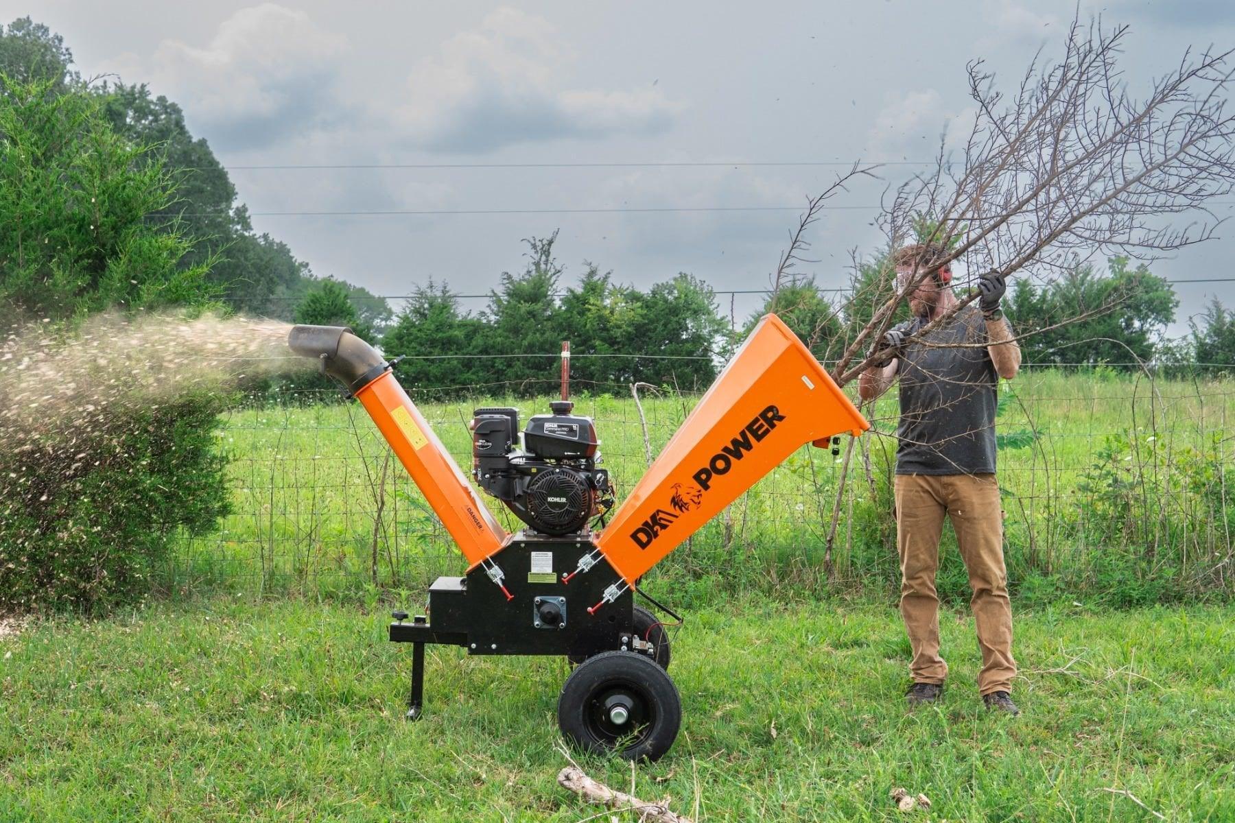 DK2 OPC506E Towable Brush Chipper Shredder | 14HP Kohler Electric Start, 6.25-Inch Capacity, Cyclonic Drum - Log Bear Works