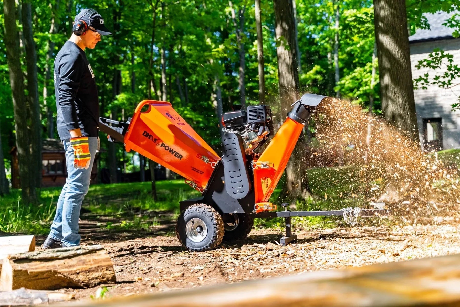 DK2 OPC524 Towable Brush Chipper Shredder | 7HP Kohler Engine, 4-Inch Capacity, EPA & CARB Certified - Log Bear Works