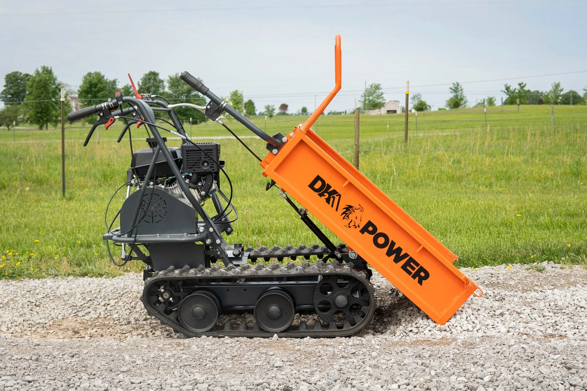DK2 OPD813 Gas-Powered Dump Cart | 7HP Kohler Engine, 660 LB Payload, Detachable Bucket, Off-Road Tracks - Log Bear Works