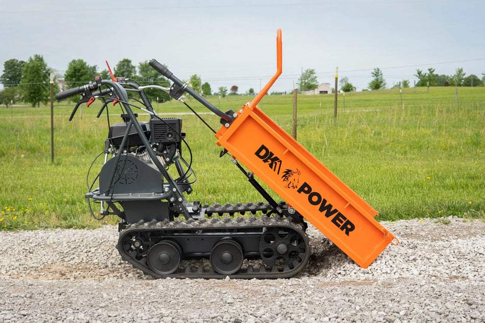 DK2 OPD813 Gas-Powered Dump Cart | 7HP Kohler Engine, 660 LB Payload, Detachable Bucket, Off-Road Tracks - Log Bear Works