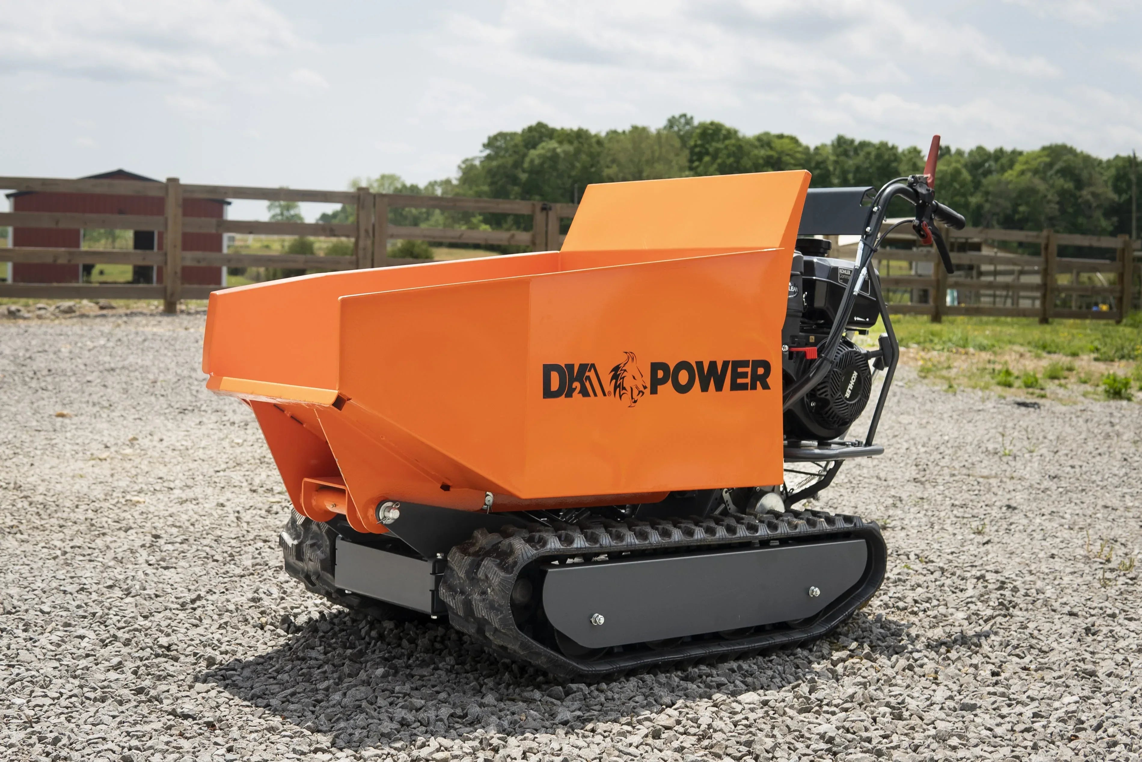 DK2 OPD814 Gas-Powered Hydraulic Dump Cart | 9.5HP Kohler, 1,100 LB Payload, Tracked Off-Road - Log Bear Works