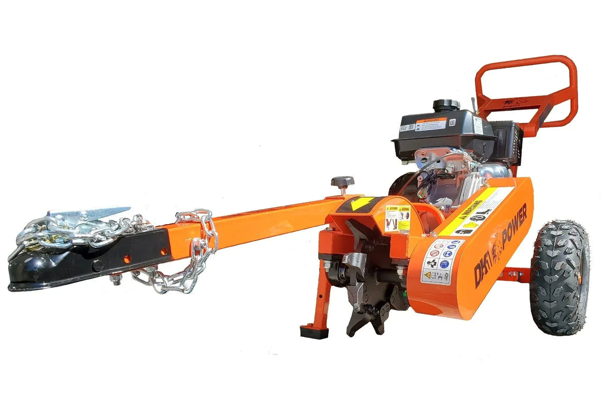 DK2 OPG777 Towable Stump Grinder | 14HP Kohler Engine, 9 Carbide Teeth, 12-Inch Above & 9-Inch Below Ground - Log Bear Works
