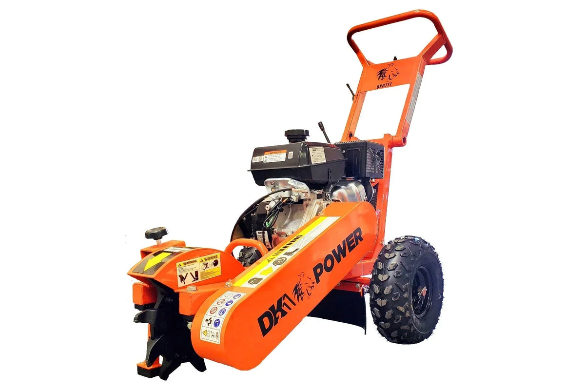 DK2 OPG777 Towable Stump Grinder | 14HP Kohler Engine, 9 Carbide Teeth, 12-Inch Above & 9-Inch Below Ground - Log Bear Works