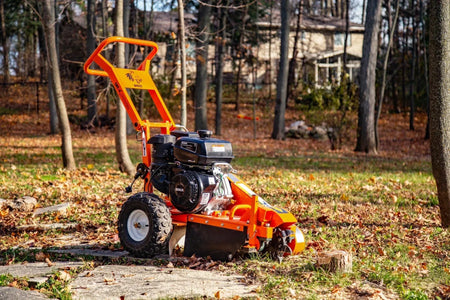 DK2 OPG777 Towable Stump Grinder | 14HP Kohler Engine, 9 Carbide Teeth, 12-Inch Above & 9-Inch Below Ground - Log Bear Works
