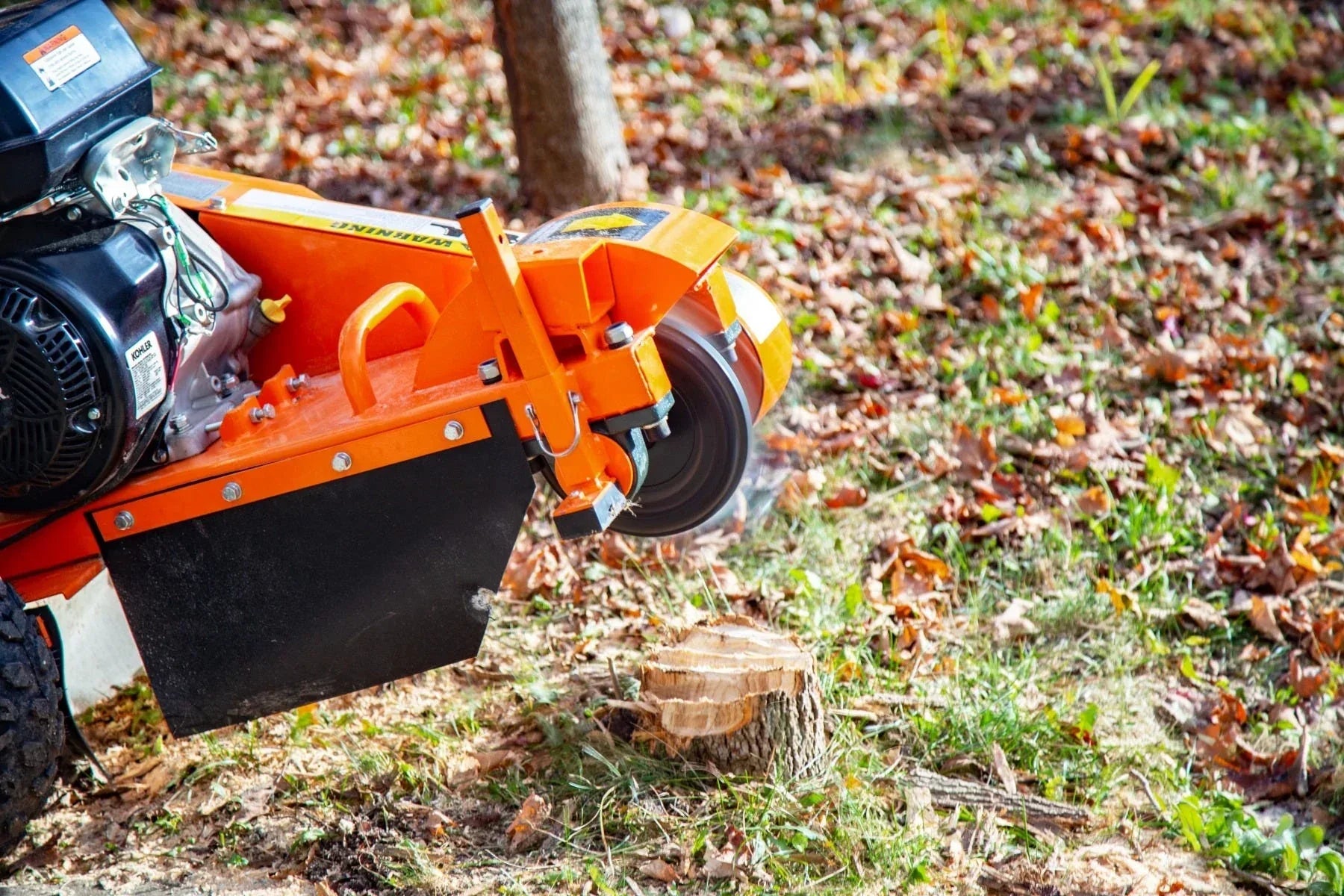 DK2 OPG777 Towable Stump Grinder | 14HP Kohler Engine, 9 Carbide Teeth, 12-Inch Above & 9-Inch Below Ground - Log Bear Works