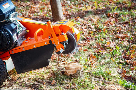 DK2 OPG777 Towable Stump Grinder | 14HP Kohler Engine, 9 Carbide Teeth, 12-Inch Above & 9-Inch Below Ground - Log Bear Works