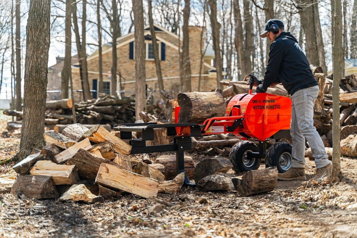 DK2 OPS240 Kinetic Log Splitter | 40-Ton, 1-Second Cycle, 7HP Kohler Engine, EPA & CARB Certified - Log Bear Works