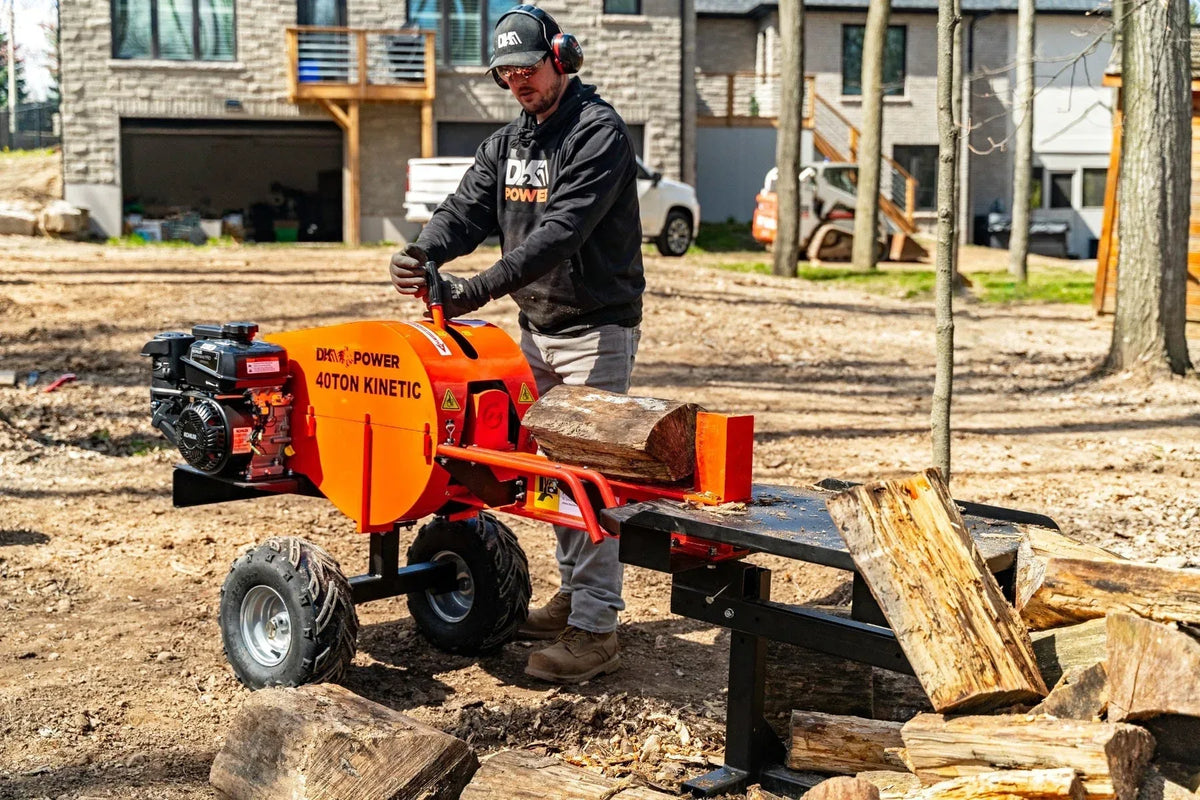 DK2 OPS240 Kinetic Log Splitter | 40-Ton, 1-Second Cycle, 7HP Kohler Engine, EPA & CARB Certified - Log Bear Works