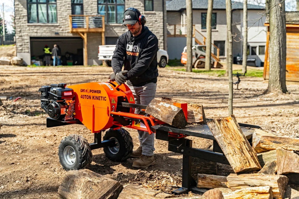 DK2 OPS240 Kinetic Log Splitter | 40-Ton, 1-Second Cycle, 7HP Kohler Engine, EPA & CARB Certified - Log Bear Works