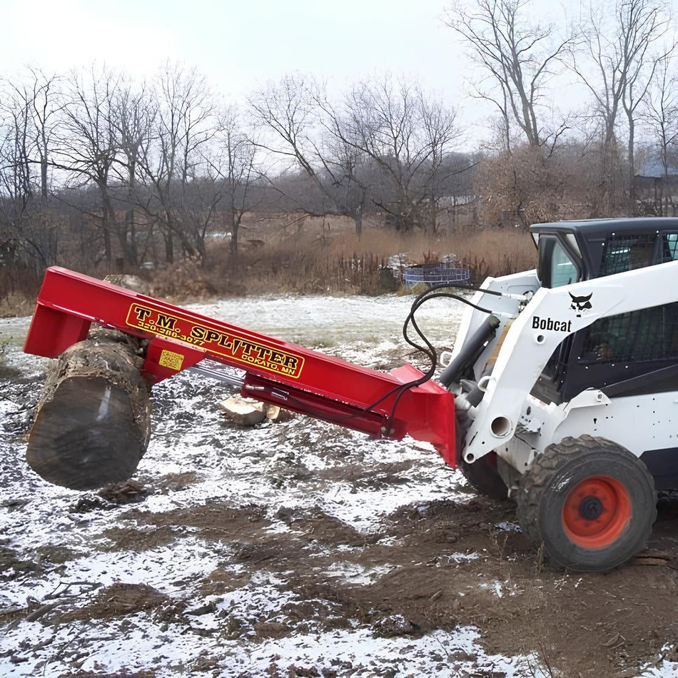 TM Manufacturing Pro Log Splitter | Commercial Wood Splitter Skid Steer Mount, Viewing Window