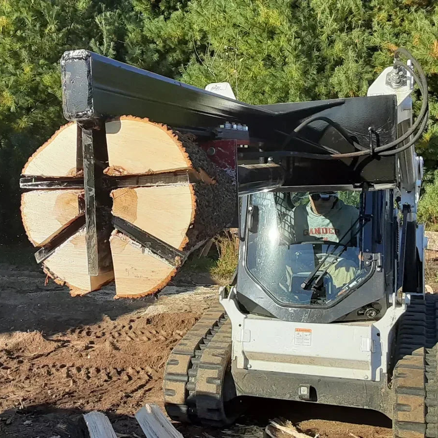 Ram Splitters SSUD30-6 Skid Steer Log Splitter | 30-Ton Upside-Down Splitter with 6-Way Wedge - Log Bear Works