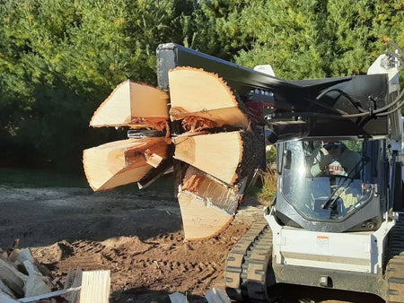 Ram Splitters SSUD30-6 Skid Steer Log Splitter | 30-Ton Upside-Down Splitter with 6-Way Wedge - Log Bear Works