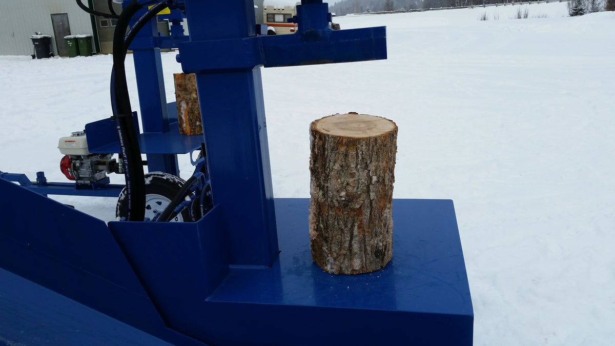 Powersplit International Single Vertical Log Splitter with Conveyor | 34-Ton Heavy Duty Model, 20HP Honda - Log Bear Works