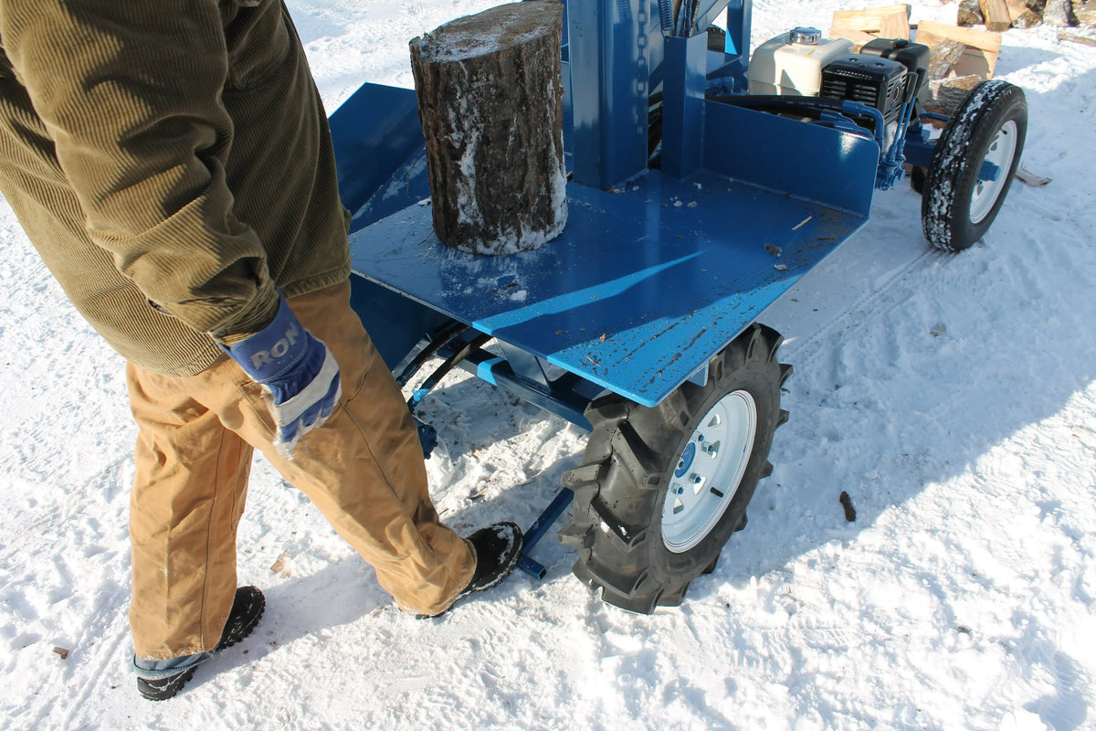 Powersplit International Single Vertical Log Splitter with Conveyor | 34-Ton Heavy Duty Model, 20HP Honda - Log Bear Works