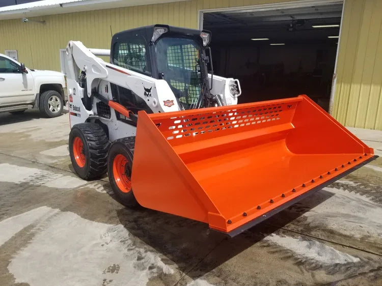 TM Manufacturing Utility & Snow Bucket | Skid Steer Loader Bucket, 86 & 96-Inch, Grade 50 Steel, USA-Made - Log Bear Works
