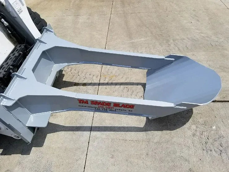 TM Manufacturing Spade Blade Skid Steer Attachment | 5-Foot Excavating Blade, Stumps & Rocks, USA-Made - Log Bear Works