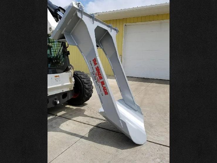 TM Manufacturing Spade Blade Skid Steer Attachment | 5-Foot Excavating Blade, Stumps & Rocks, USA-Made - Log Bear Works
