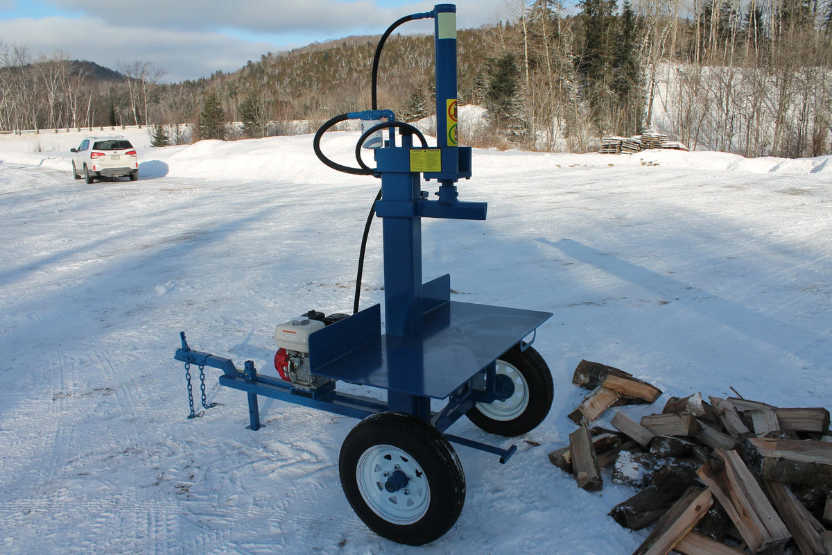 Powersplit International Static Buggy Tow-Behind Log Splitter | 34-Ton Heavy Duty Model, 13HP Honda - Log Bear Works