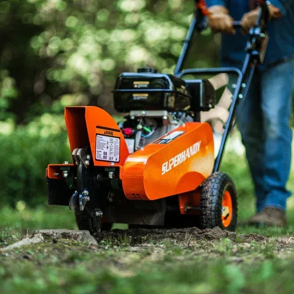 SuperHandy Compact Stump Grinder Pro | 9HP Gas Engine, 13-Inch Cutting Blade, 6 Hardened Alloy Teeth - Log Bear Works