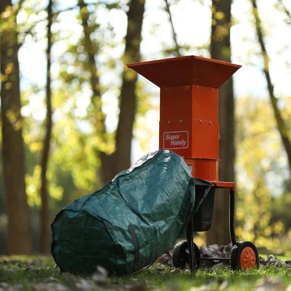 SuperHandy Electric Leaf Mulcher - 120V Corded, 11" Heavy Duty Blades, Steel Housing Body - Log Bear Works