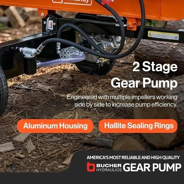 SuperHandy 27-Ton Gas Log Splitter | 223CC Engine, 24-Inch Max Log Length, Heavy-Duty Firewood Splitter - Log Bear Works