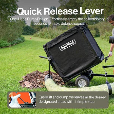 SuperHandy Towable Leaf and Lawn Vacuum – 180 Gal Collection, 15HP Electric Start Engine - Log Bear Works