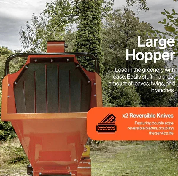 SuperHandy Towable Wood Chipper Shredder | 15HP Electric Start, 5-Inch Capacity, Heavy-Duty Forestry & Landscaping - Log Bear Works