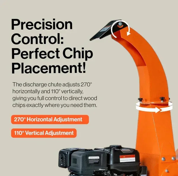 SuperHandy SuperHandy Towable Wood Chipper Shredder – 5 in. Chipping Capacity, 15HP - Log Bear Works