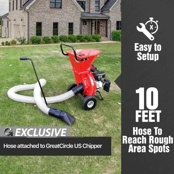 SuperHandy Wood Chipper Shredder Mulcher Leaf Vacuum Kit 4 Inch x 10 Foot Heavy Duty Accessory - Log Bear Works