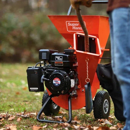 SuperHandy Wood Chipper Shredder Mulcher Pro | 7HP Gas Engine, 3-Inch Branch Capacity, 15:1 Mulch Ratio - Log Bear Works